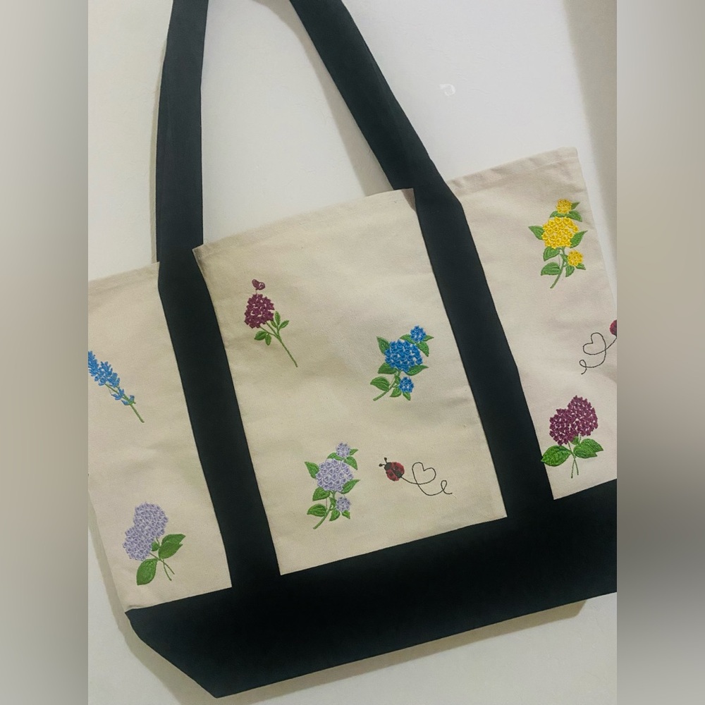 New Embroidered Canvas Tote | Boho Reusable Market Bag | Gift Idea